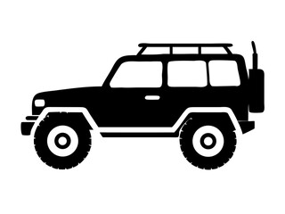 Off-Road SUV Silhouette Icon  4x4 Adventure Vehicle