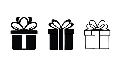 Gift box icon set. Vector isolated elements. Christmas gift icon illustration vector symbol. 