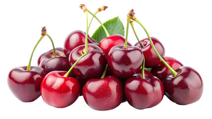 multiple cherries isolated on white background PNG