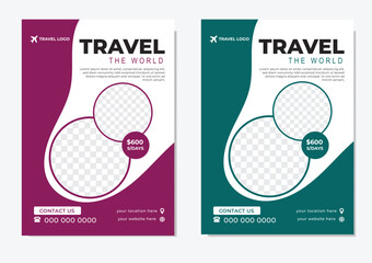 Creative Modern Fresh Clean Best Travel Flyer Design Template
