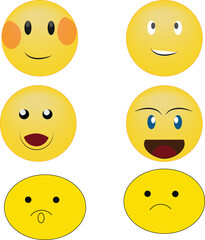  set of smileys with faces emoji collection vector 