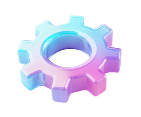 Gear 3d blue gradient color