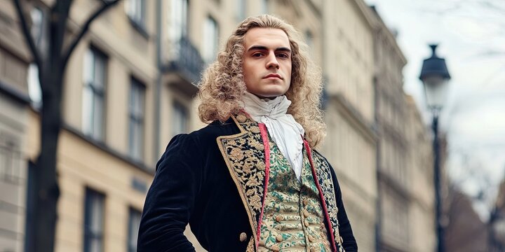 modern man dressed like johan sebastian bach
