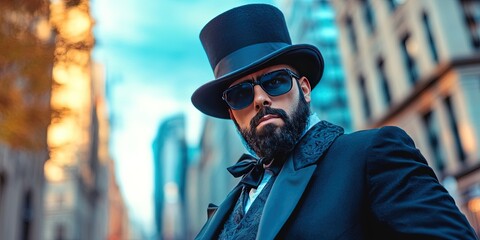 modern man dressed like john hancock