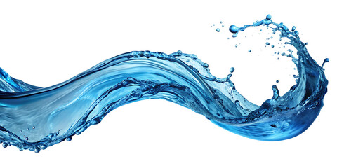 Fototapeta premium dynamic flowing blue water wave isolated on white background PNG
