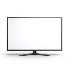 Modern television screen blank isolated on white background