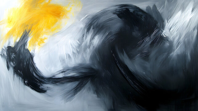 A fearless abstract painting with aggressive, sweeping brush gestures.