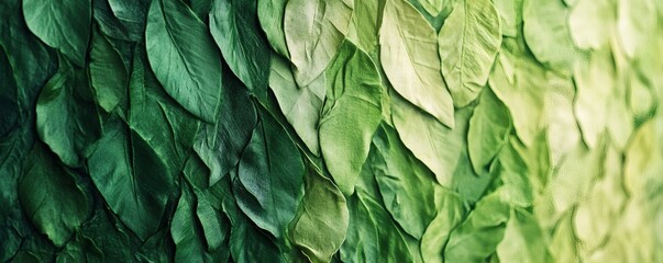 Obraz premium Close-up view of layered green leaves