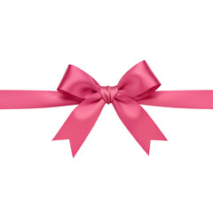 Pink Bow Ribbon - Elegant Decorative Gift Bow Isolated on Transparent Background
