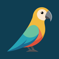 Bird on Branch Vector Illustration with Nature and Love Elements