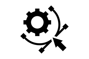 Gear with Arrows Icon – Workflow Optimization, Process Management, and System Integration Symbol