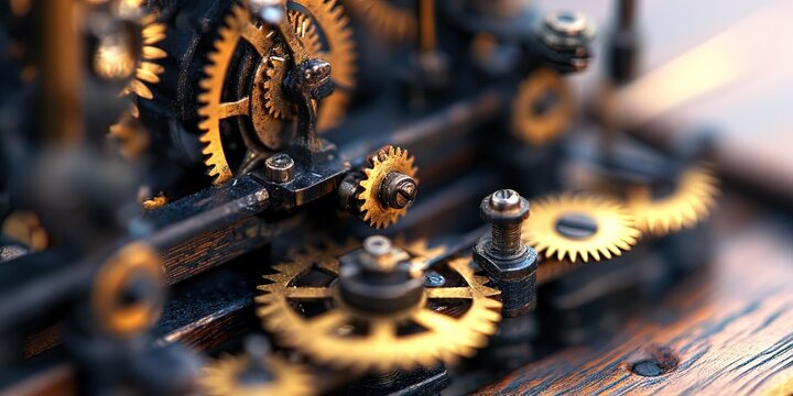Mechanical gears spinning for a finely tuned clock