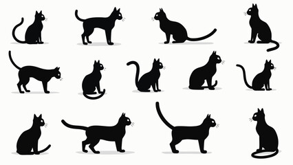 black silhouettes of cats