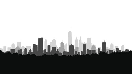 los angeles skyline with clipping path