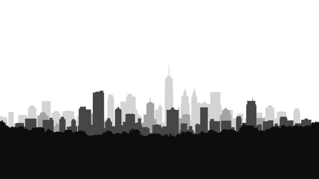 los angeles skyline with clipping path