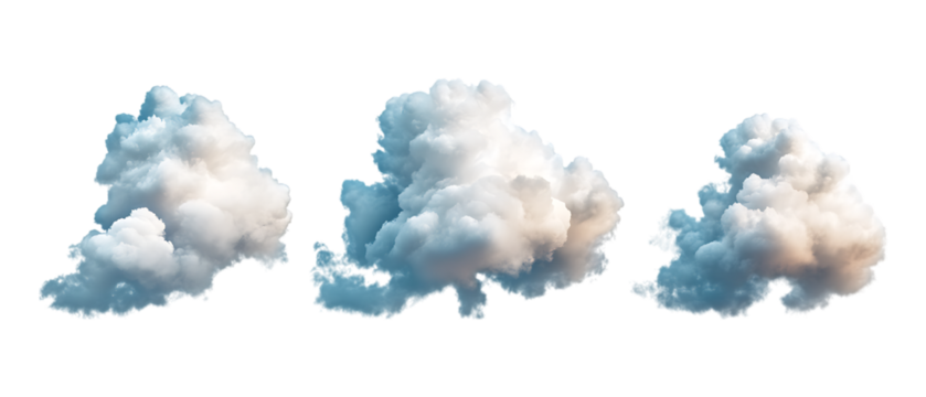 Pack of Cloud Against Transparent Background for Weather Branding, Nature Promotion, or Environmental Design Projects