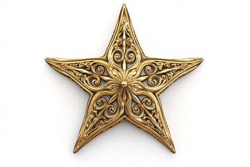 Fototapeta premium Ornate Golden Star with Scrollwork