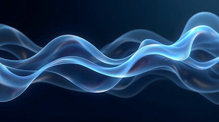 Abstract blue waves gracefully flowing, creating a sense of tranquility and fluidity.