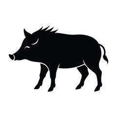 wild boar (wild pig) silhouette vector art