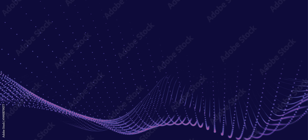 Aufkleber futuristic dot wave. abstract digital particle wave. technology background. colored musical wave. da