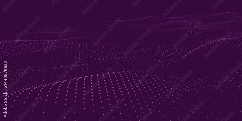 Aufkleber futuristic dot wave. abstract digital particle wave. technology background. colored musical wave. da