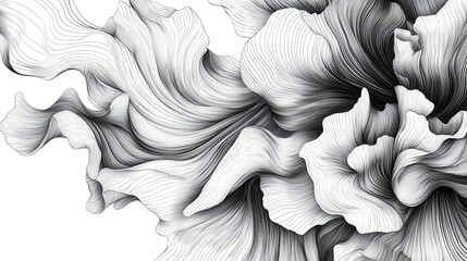 Elegant monochrome vector illustration of intricate ink lines creating a detailed texture reminiscent of engraved ancient paper
