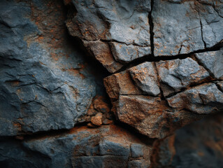 Rock surface with natural cracks