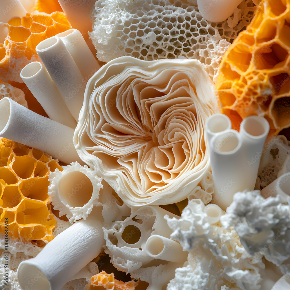 Poster a close-up of abstract textures. the image inspires design with its organic shapes and patterns. sui