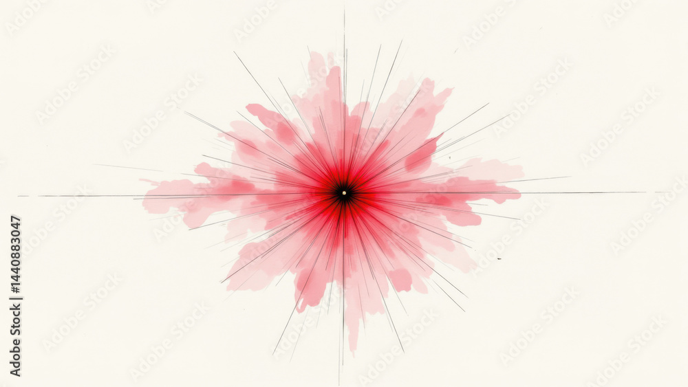 Poster atomic explosion with a flower-like pattern.