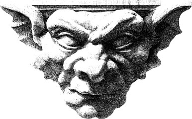 Obraz premium Gargoyle sculpture with intricate details and weathered appearance.