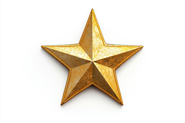 Obraz premium Golden star decoration isolated on white background