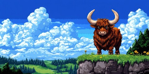 16-bit pixel art ox 