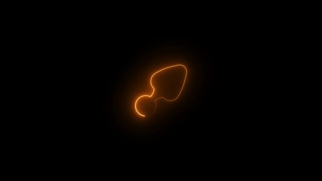 a glowing neon anal icon animation video on black background