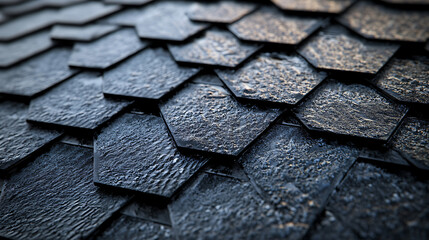Hexagonal Slate Tiles on a Roof