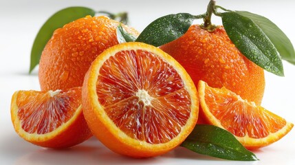 a fresh, vibrant orange with a smooth peel and juicy segments on a white isolated background, sweet and refreshing design