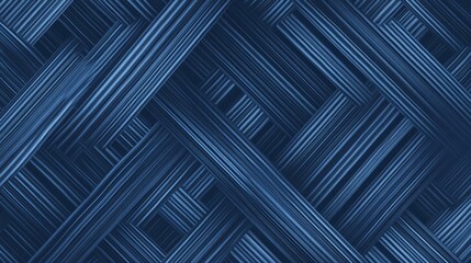 Abstract blue wallpaper with wavy oblique stripes and rectangular patterns in a ruffled, textured design