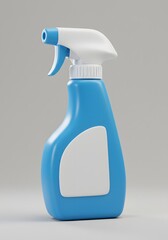 Vivid blue cleaning spray bottle, a modern and vibrant illustration, set for diverse applications in sanitation scenarios