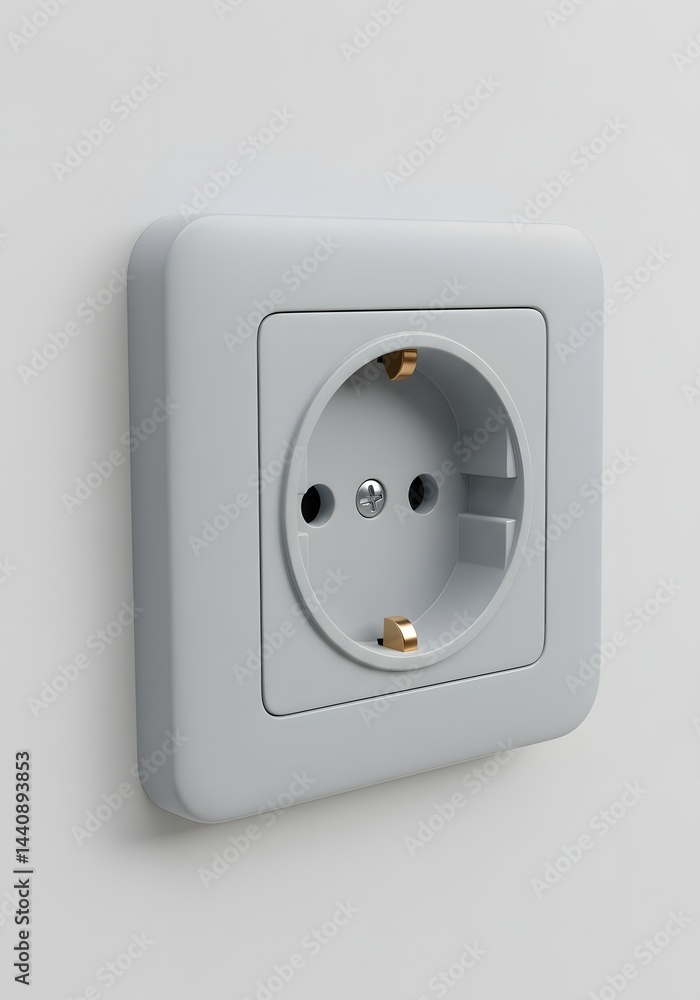 Poster european style wall socket, offering a crisp view, a close-up perspective, showcasing minimal aesthe