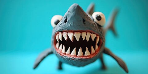 Naklejka premium claymation shark 