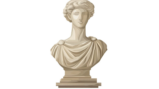 Naklejki A Greco-Roman statue made of darker marble representing a specific person, a statue of a philosopher and thinker.