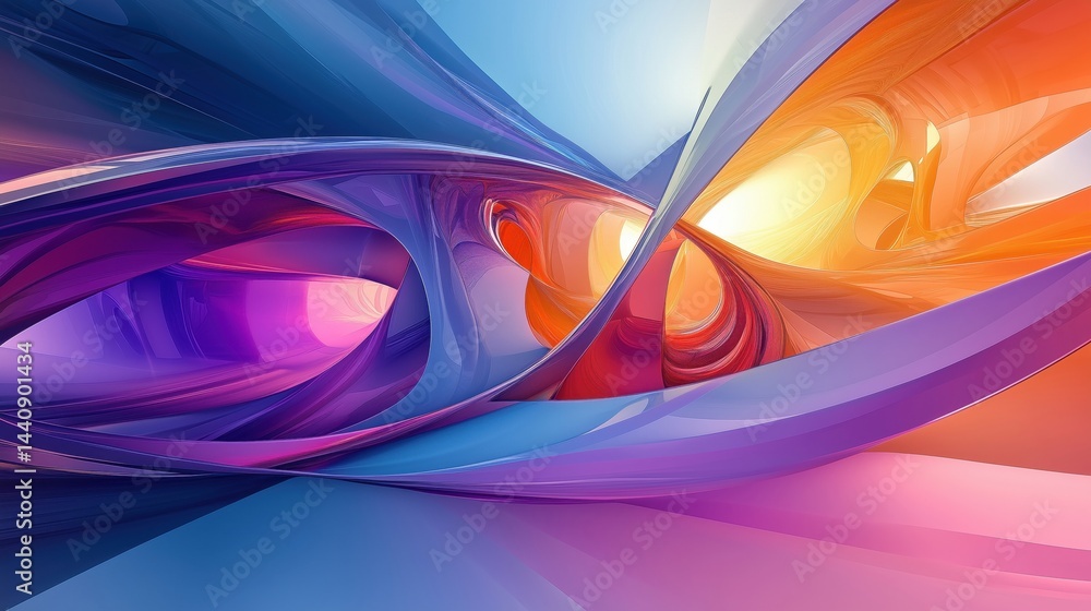 Poster abstract colorful wave patterns with vibrant gradients and dynamic shapes