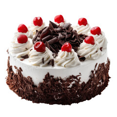 Delicious Black Forest Cake with Cherries and Chocolate Shavings Perfect for Festive Occasions