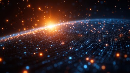 Fototapeta premium Abstract Cosmic Nebula: A Digital Art Exploration of Celestial Wonders