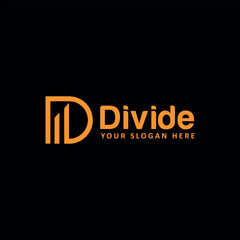 Fototapeta premium letter d divide logo design vector format