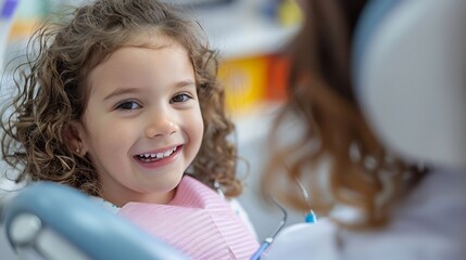 Childs first dental checkup with a friendly dentist