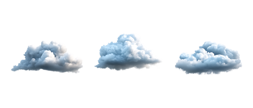 Pack of Cloud Against Transparent Background for Weather Branding, Nature Promotion, or Environmental Design Projects