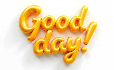 llustration of Festive 3D Golden Ribbon Happy New Year Text with Good Day Message Generative AI