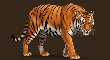 Obraz premium Bengal tiger stalking forward in a lifelike pose
