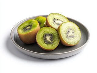 Fresh kiwi fruit on a plate