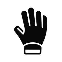 Goalkeeper Glove Icon Black Silhouette